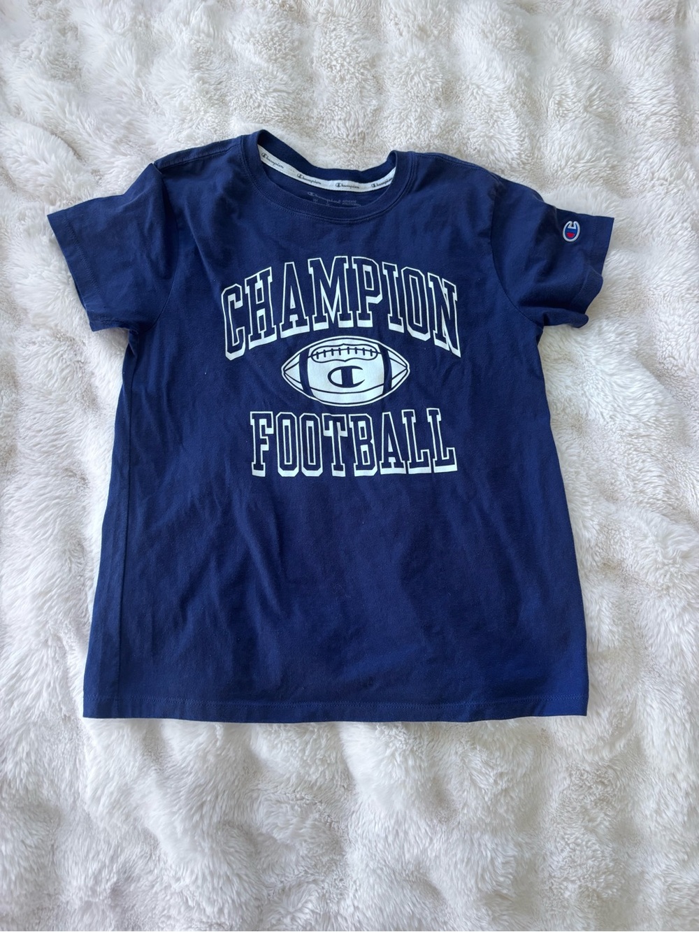 Champion Navy Football Graphic Tee